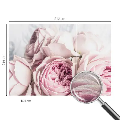 Fotobehang voor slaapkamer met roze rozen