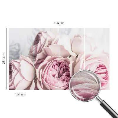 Fotobehang voor slaapkamer met roze rozen