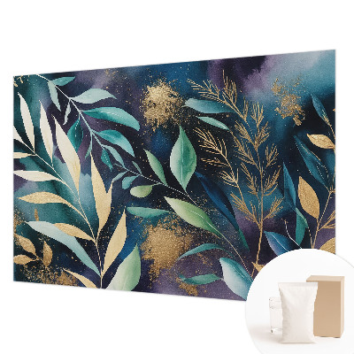 Fotobehang voor de slaapkamer met botanische bladeren als print