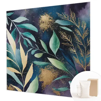 Fotobehang voor de slaapkamer met botanische bladeren als print