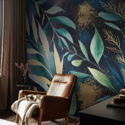 Fotobehang voor de slaapkamer Botanische bladeren