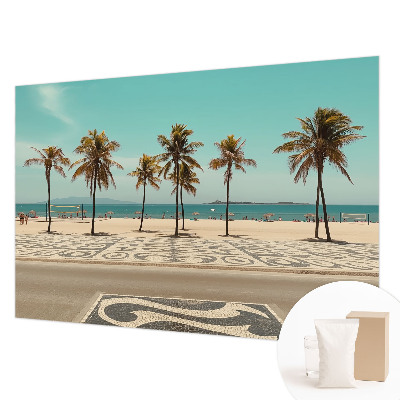 Luxe fotobehang met een palmbomenstrandmotief