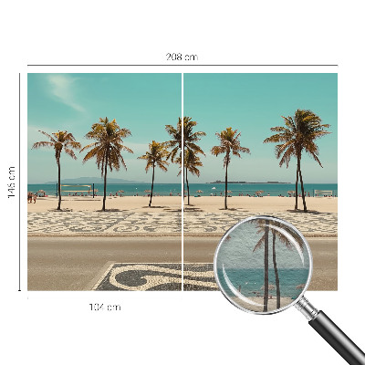 Luxe fotobehang met een palmbomenstrandmotief