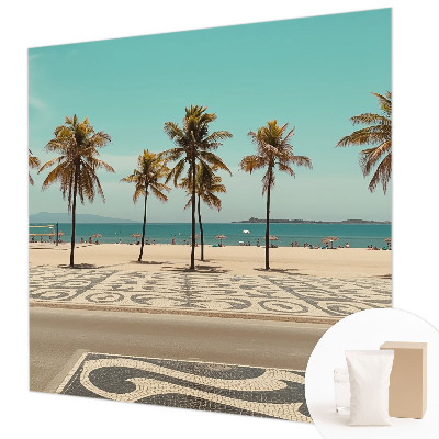 Luxe fotobehang met een palmbomenstrandmotief