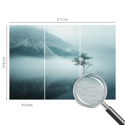 Modern fotobehang voor de woonkamer met een mystieke natuurtint en decoratieve print