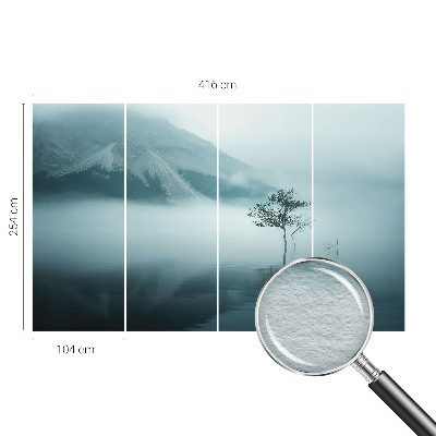 Modern fotobehang voor de woonkamer met een mystieke natuurtint en decoratieve print