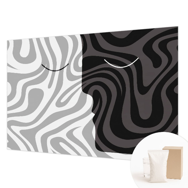Hoogwaardig fotobehang met abstracte gezichten als patroon