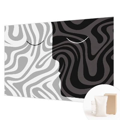 Hoogwaardig fotobehang met abstracte gezichten als patroon