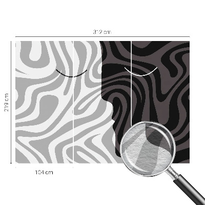 Hoogwaardig fotobehang met abstracte gezichten als patroon