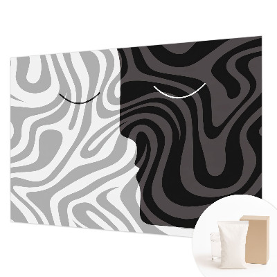 Hoogwaardig fotobehang met abstracte gezichten als patroon