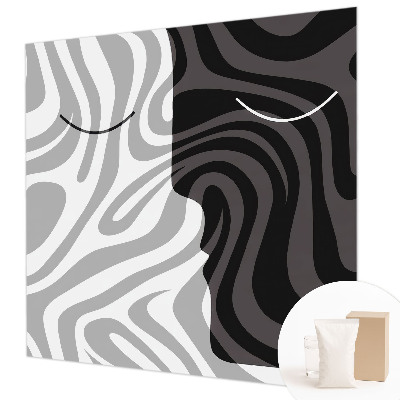 Hoogwaardig fotobehang met abstracte gezichten als patroon