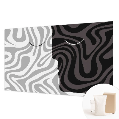 Hoogwaardig fotobehang met abstracte gezichten als patroon