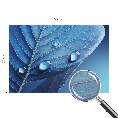 Vliesbehang fotobehang woonkamer Blauw blad