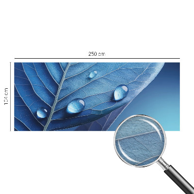 Vliesbehang fotobehang woonkamer met blauw bladmotief