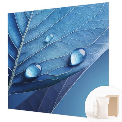 Vliesbehang fotobehang woonkamer Blauw blad