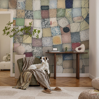 Fotobehang met een kleurrijk mozaïekpatroon