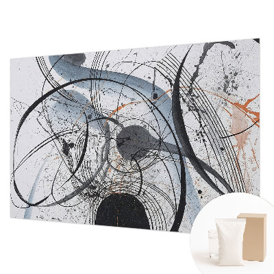 Behang met print met een expressieve abstracte print