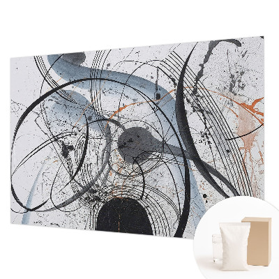 Behang met print met een expressieve abstracte print