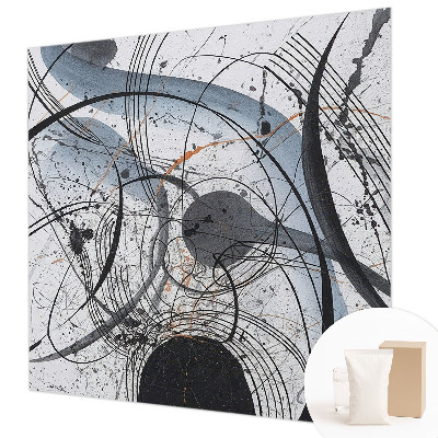 Behang met print met een expressieve abstracte print