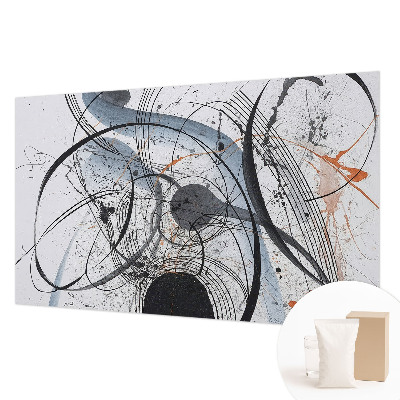 Behang met print met een expressieve abstracte print