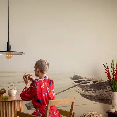 Foto behang op maat met een rustgevend strandlandschap