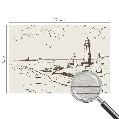 Fotobehang woonkamer met een kustlandschap als print