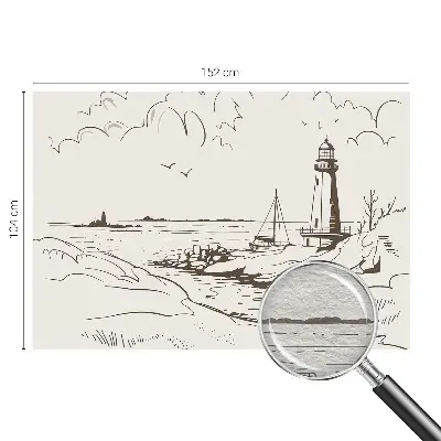 Fotobehang woonkamer met een kustlandschap als print