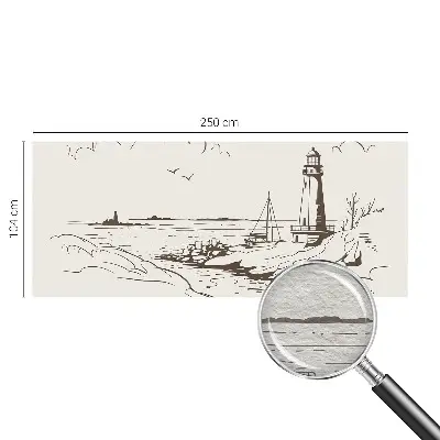 Fotobehang woonkamer met een kustlandschap als print