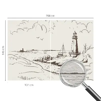 Fotobehang woonkamer met een kustlandschap als print