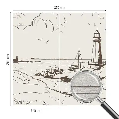 Fotobehang woonkamer met een kustlandschap als print