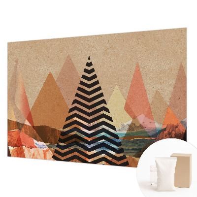 Fotobehang slaapkamer met een abstract landschap