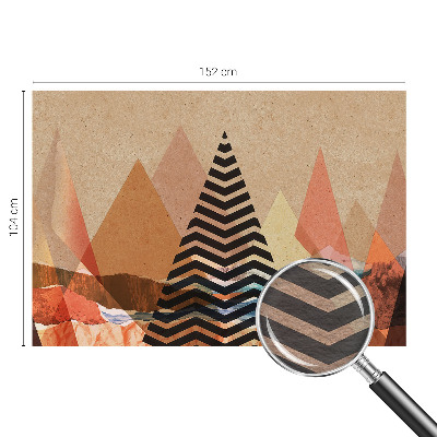 Fotobehang slaapkamer met een abstract landschap