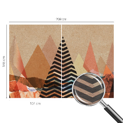 Fotobehang slaapkamer met een abstract landschap