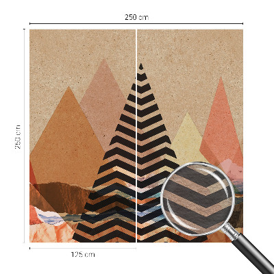 Fotobehang slaapkamer met een abstract landschap