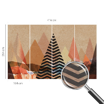 Fotobehang slaapkamer met een abstract landschap