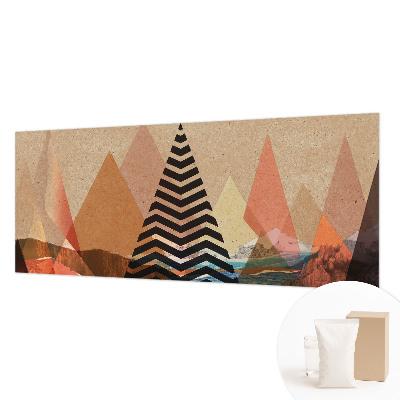 Fotobehang slaapkamer met een abstract landschap