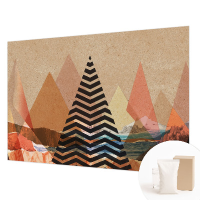 Fotobehang slaapkamer met een abstract landschap