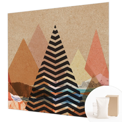 Fotobehang slaapkamer met een abstract landschap