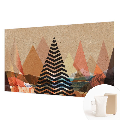 Fotobehang slaapkamer met een abstract landschap