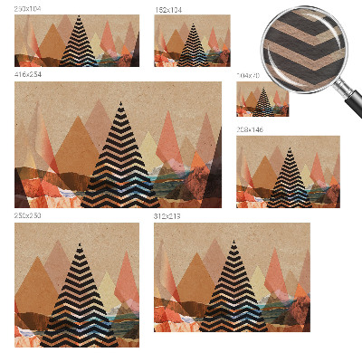 Fotobehang slaapkamer met een abstract landschap
