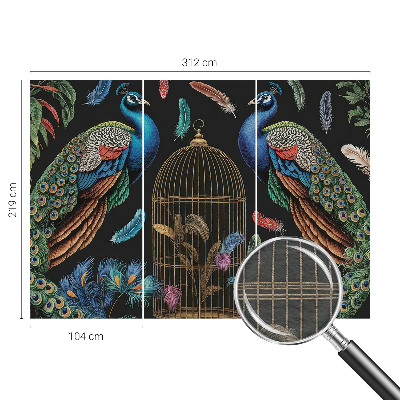 Fotobehang voor de slaapkamer Exotische pauwen