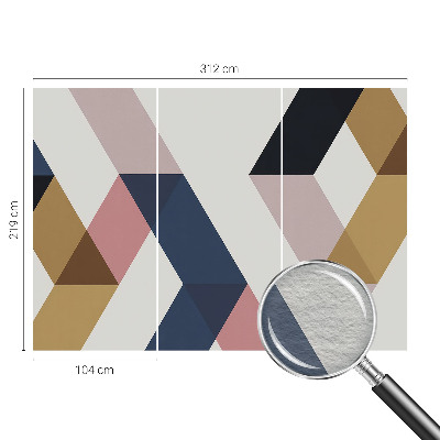 Fotobehang voor slaapkamer met kleurrijke ruitvormige patronen