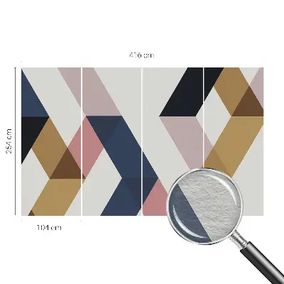 Fotobehang voor slaapkamer met kleurrijke ruitvormige patronen