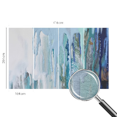 Modern fotobehang met blauwe watervallen als motief