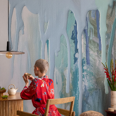 Modern fotobehang Blauwe watervallen