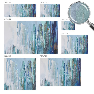 Modern fotobehang met blauwe watervallen als motief