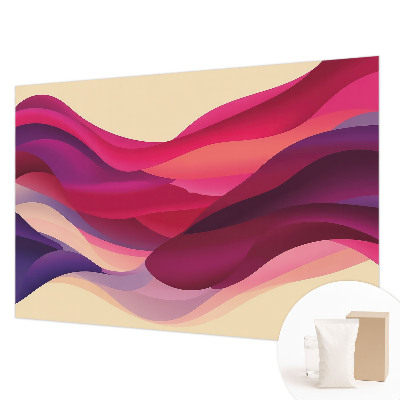 Modern fotobehang voor de woonkamer met een patroon van vloeibare golven