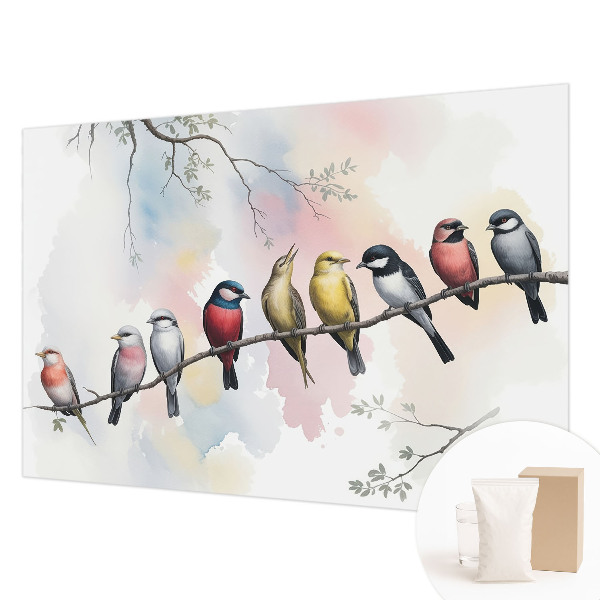 Fotobehang vliesbehang Vogels op een tak