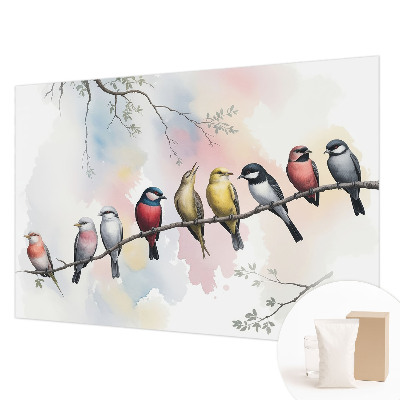 Fotobehang vliesbehang Vogels op een tak