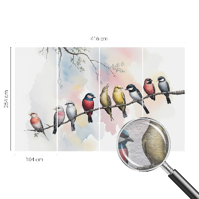 Fotobehang vliesbehang Vogels op een tak